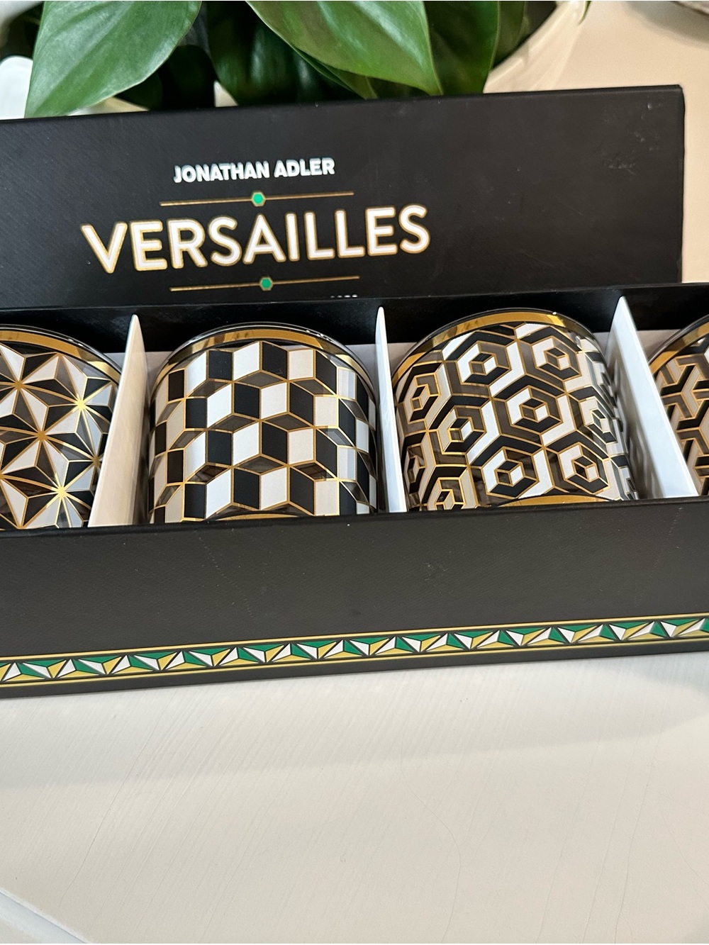NEW Jonathan Adler Versailles Geometric Cocktail Glasses Set of 4